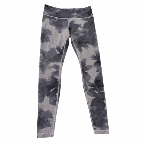 lululemon athletica Pants - Lululemon Wunder Under Leggings Grey Silver Floral Size 8 Leggings